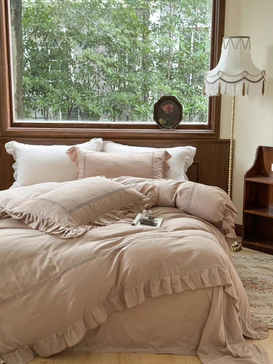 Blush Mist-Double Gauze Cotton Bedding Set