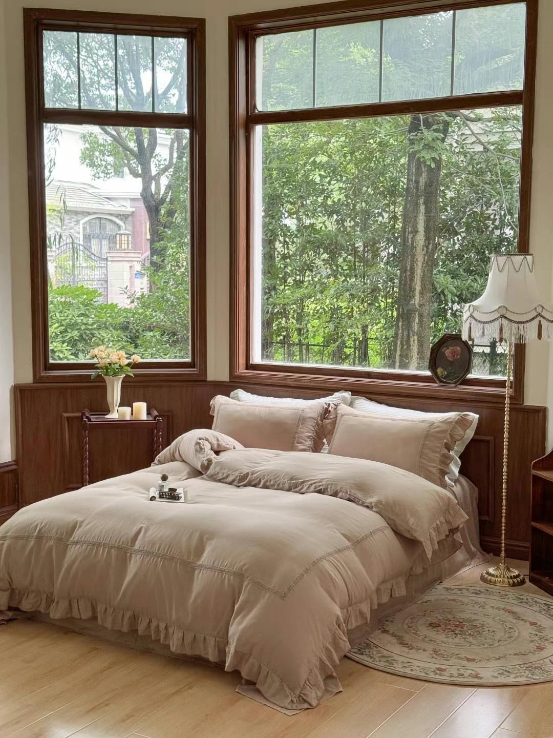 Blush Mist-Double Gauze Cotton Bedding Set