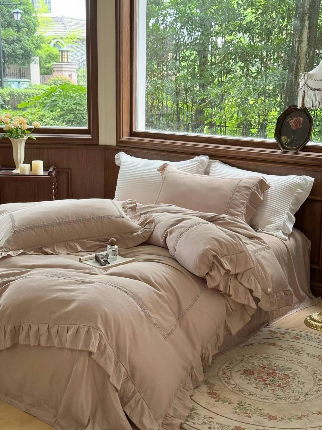 Blush Mist-Double Gauze Cotton Bedding Set
