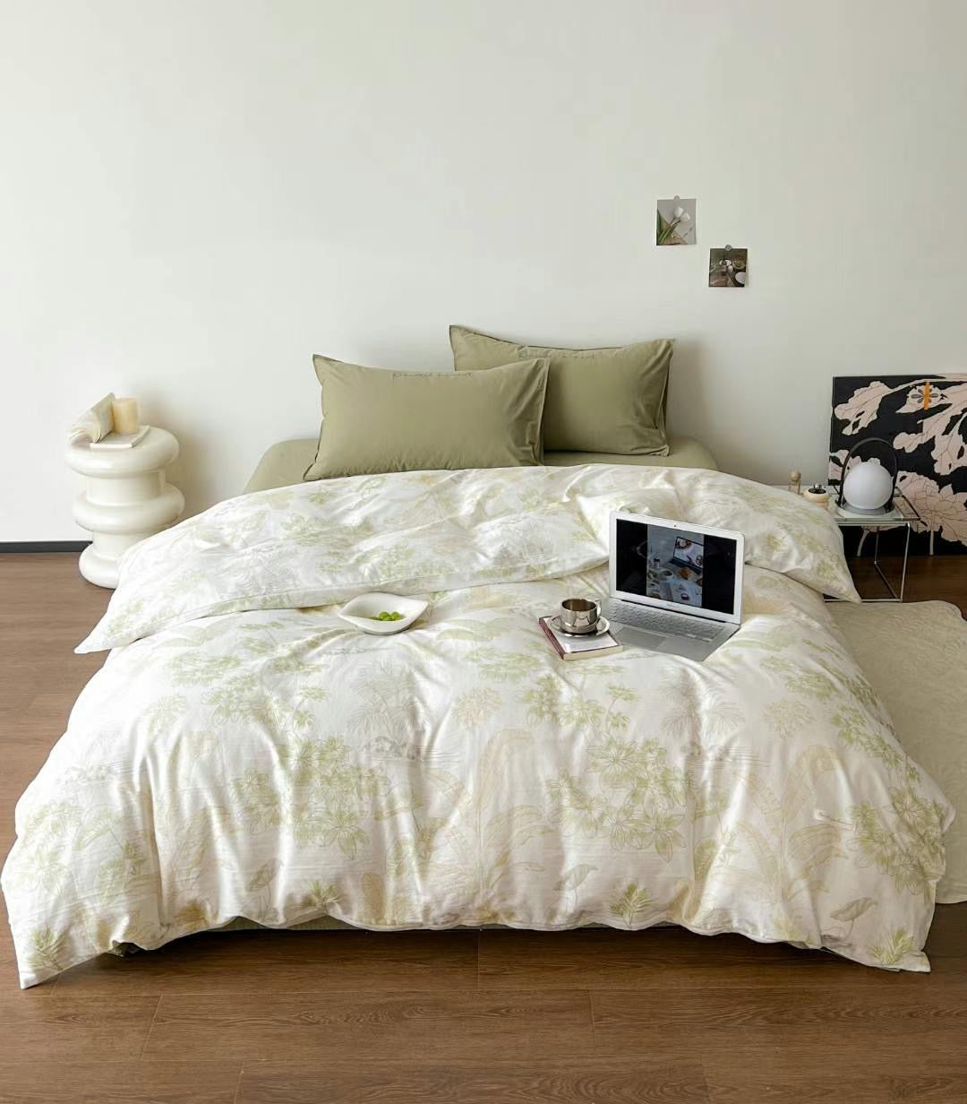 Olive Dusk-Double Gauze Cotton Bedding Set
